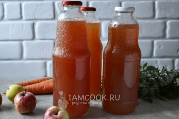 Яблочно-морковный сок в соковарке на зиму